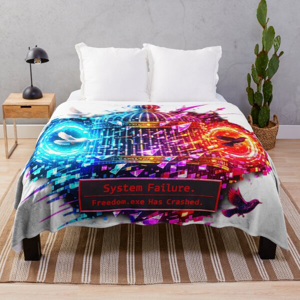 Item preview, Fatal Error Cage: Freedom.exe Has Crashed Vaporwave Glitchcore designed and sold by A E S T H E T A T A G.