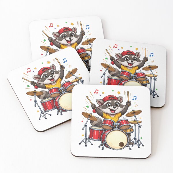 Item preview, raccoon drummer designed and sold by Gokuxtreme.