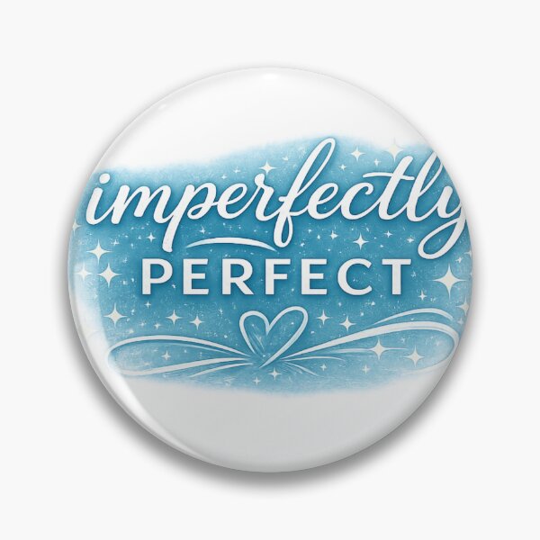 Item preview, Imperfectly Perfect Typography Shirt – Self Love Quote Aesthetic Sky Blue Lettering Sticker, Motivational Quote Graphic Tee Design designed and sold by IconicDesignsXd.