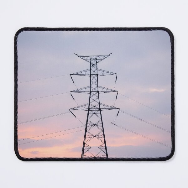 Item preview, Industrial Electricity Pylon Silhouette Against Twilight Sky designed and sold by pinkal.
