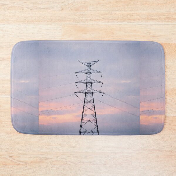 Item preview, Industrial Electricity Pylon Silhouette Against Twilight Sky designed and sold by pinkal.
