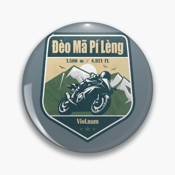 Item preview, Ma Pi Leng Pass Ha Giang Vietnam Biker Badge designed and sold by CynthiaGraphics.