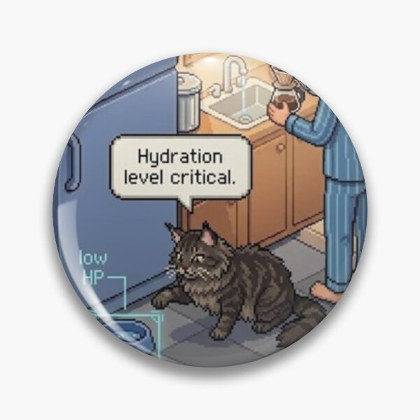 Item preview, Empty Bowl Crisis Cat – Funny Pixel RPG Morning Chaos designed and sold by PawMic.