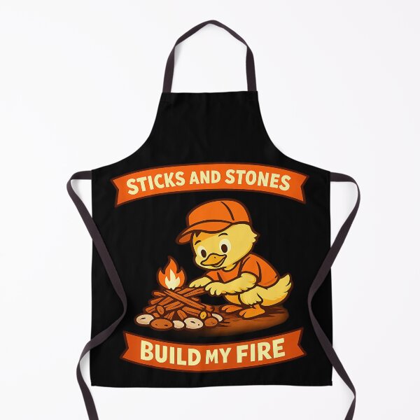 Item preview, Sticks and Stones Build My Fire Funny Duck Camper Design designed and sold by TeeTimeTreasure.