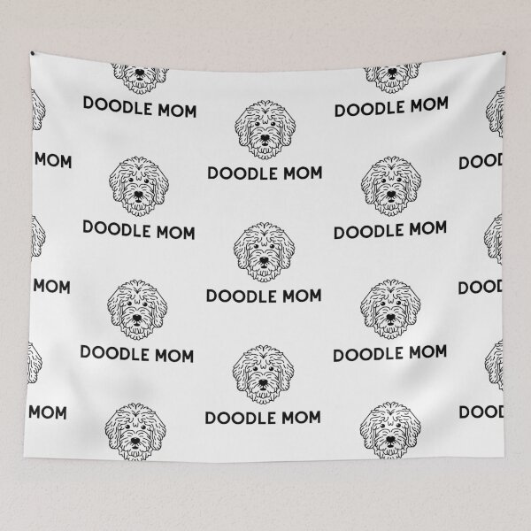 Item preview, Goldendoodle Cute Vector Line Art Doodle Mom black designed and sold by PeriwinkleStone.
