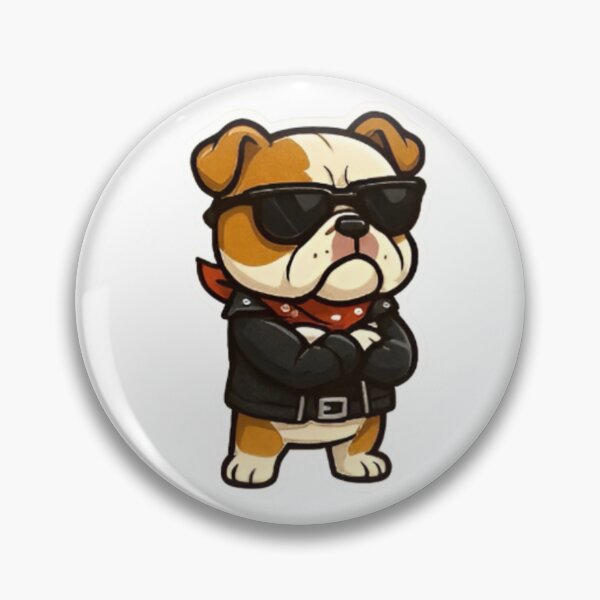 Item preview, Kawaii Punk Bulldog Stickers – Cute Biker Dog Cartoon Art Pack designed and sold by Good Vibes .
