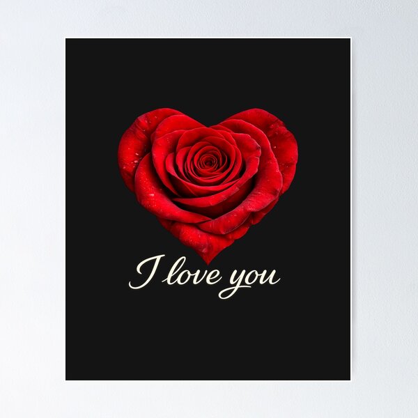 Item preview, I Love You Rose Heart Minimalist Romantic Design designed and sold by IrynaLineArt.