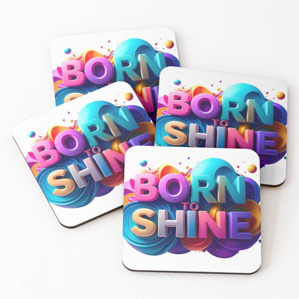 Item preview, Born To Shine Luxury 3D Liquid Gold Typography Statement Graphic Retro Future Metallic Aesthetic Motivational Quote Premium Streetwear Design designed and sold by icemanphotos.