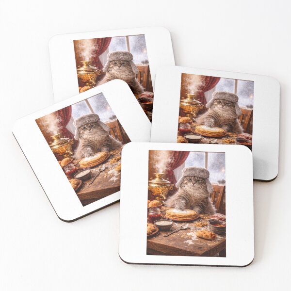 Item preview, Winter Cat Making Pancakes designed and sold by LovelyCatGalaxy.