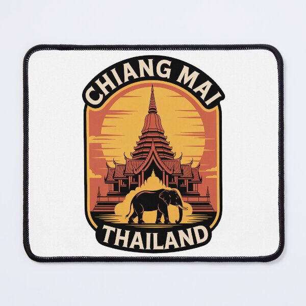 Item preview, Chiang Mai Thailand Sticker – Temple Elephant Sunset Travel Design designed and sold by pod24.