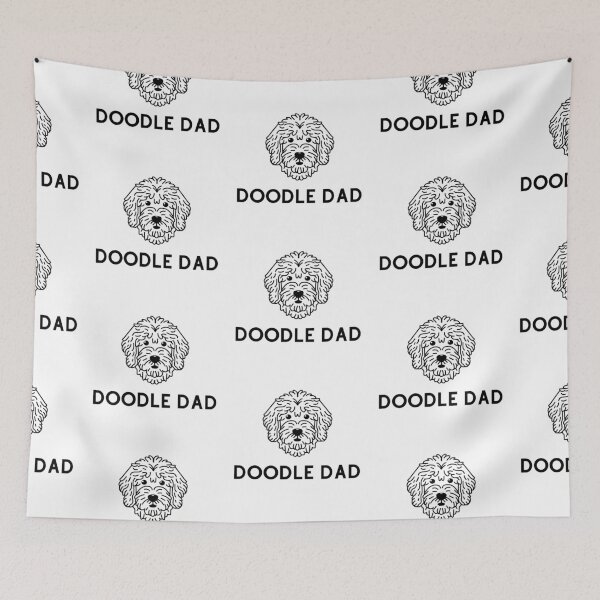 Item preview, Goldendoodle Cute Vector Line Art Doodle Dad Black designed and sold by PeriwinkleStone.
