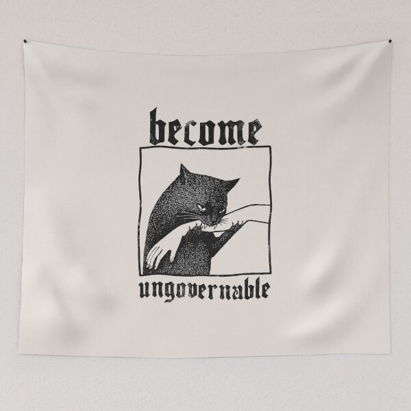 Item preview, Become Ungovernable Funny, Cat Biting Hand, Vintage, Silly Cats designed and sold by toongstudio.
