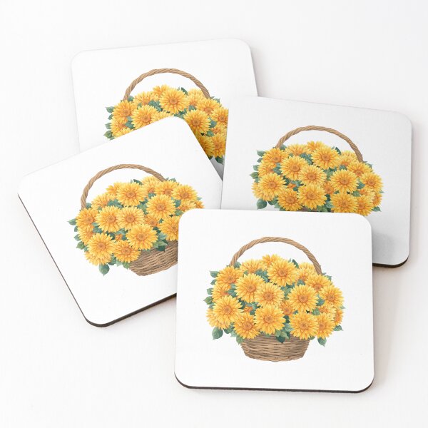 Item preview,  Basket of golden chrysanthemums designed and sold by uunaa.