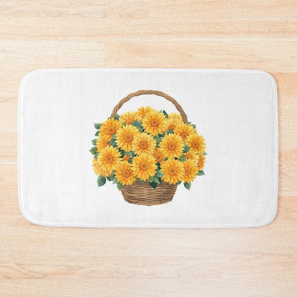 Item preview,  Basket of golden chrysanthemums designed and sold by uunaa.