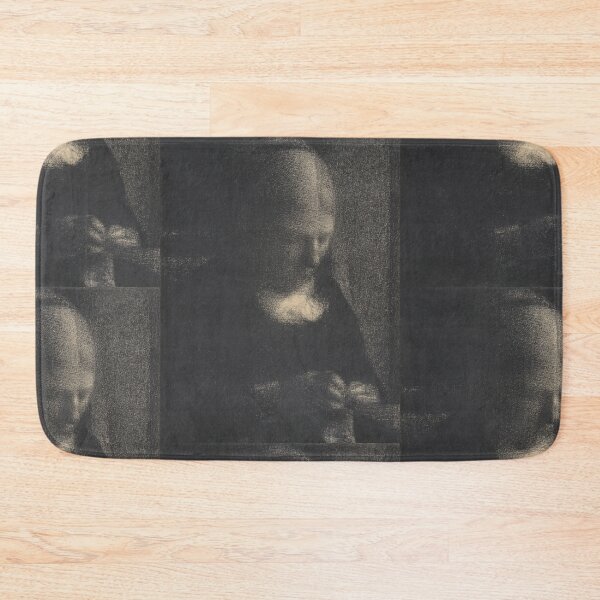 Item preview, Embroidery the Artists Mother by Georges Seurat: Neo Impressionist Art Print designed and sold by artofuniverse.