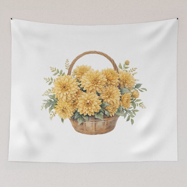 Item preview, Basket of yellow flowers designed and sold by uunaa.