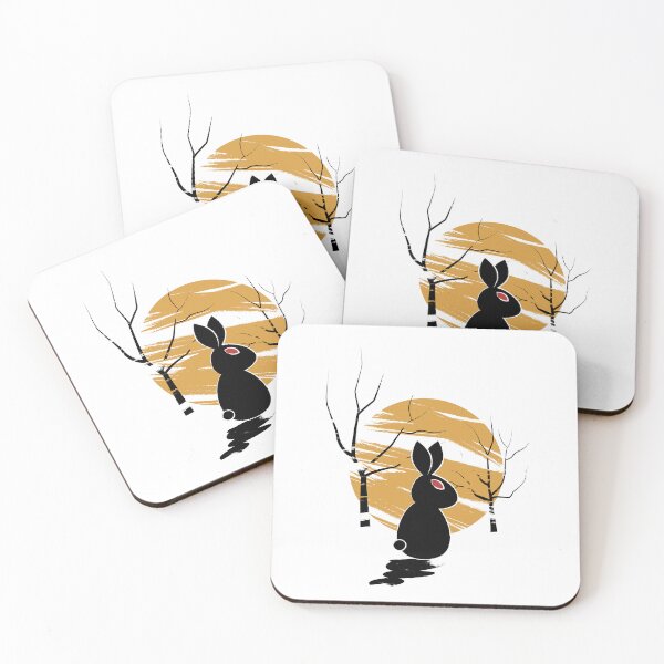 Item preview, Don’t Look Back – Dark Rabbit Illustration with Minimal Gothic Style designed and sold by Helmina Groper.