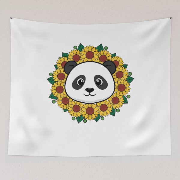 Artikelvorschau, Niedlicher Panda-Bär-Sonnenblumen-Blumenkranz entworfen und verkauft von k3rstman1.