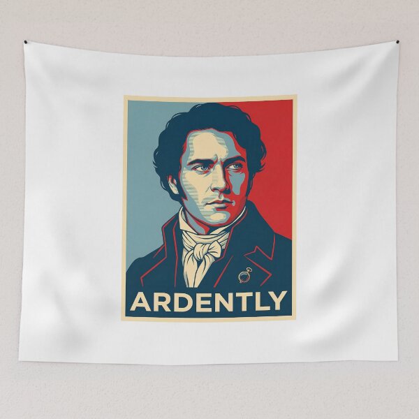 Item preview, Pride and Prejudice Ardently Mr Darcy Retro Campaign Poster Shirt designed and sold by Fenay Designs.