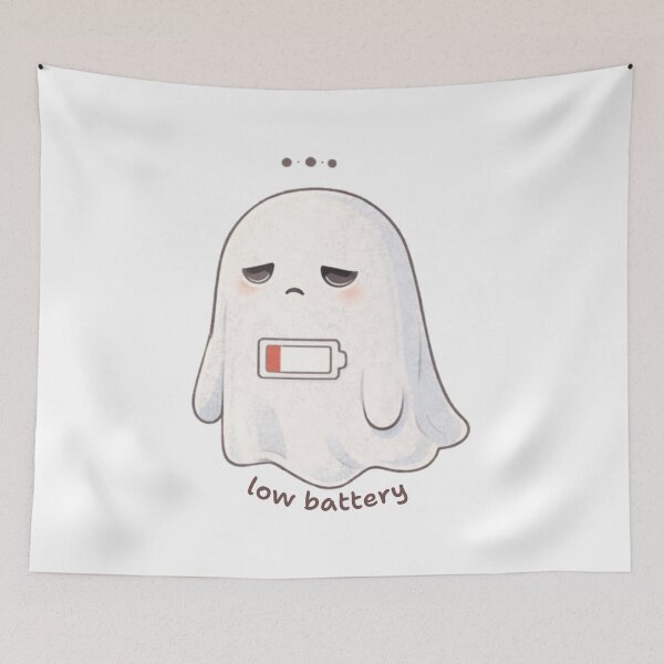 Item preview, Low Battery Ghost | Cute Kawaii Aesthetic | Tired Low Energy Mood Design designed and sold by The Mood Index.