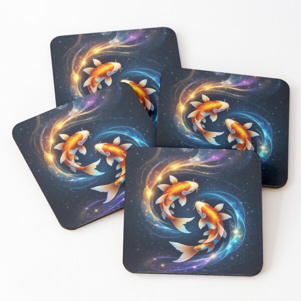 Item preview, Cosmic Koi: Star-Spangled Galaxy Dance of Two Fish  Design Description designed and sold by Logic72.