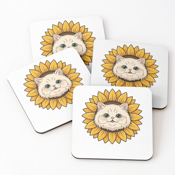 Item preview, Cute Persian Kitten Yellow Sunflower Floral designed and sold by k3rstman1.