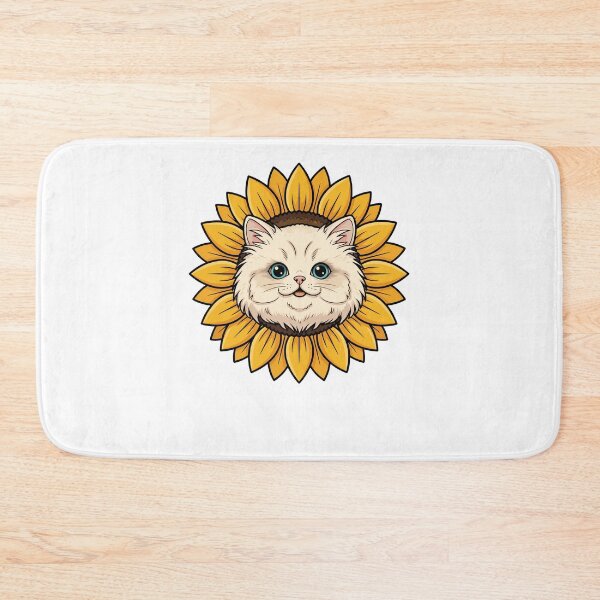 Item preview, Cute Persian Kitten Yellow Sunflower Floral designed and sold by k3rstman1.