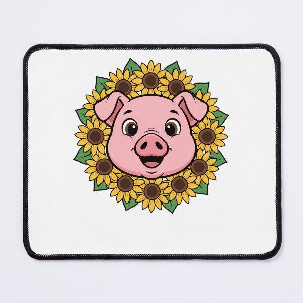 Item preview, Cute Pink Pig Face Sunflower Wreath designed and sold by k3rstman1.