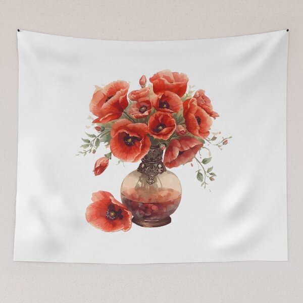 Item preview, Bouquet of wild red poppies designed and sold by uunaa.