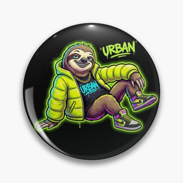 Item preview, Urban Sloth Streetwear Neon – Cool Chill Animal Aesthetic Cartoon designed and sold by PLUSHIWORLDtm.