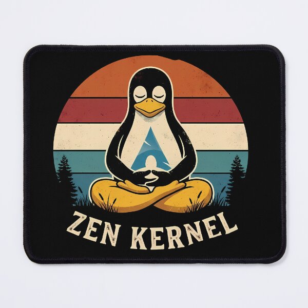 Item preview, Zen Kernel Meditating Linux Penguin Retro Vintage designed and sold by mrGrayMan.
