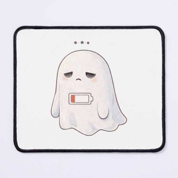 Item preview, Tired Ghost with Battery Icon | Cute Kawaii Aesthetic | Low Energy Mood Design designed and sold by The Mood Index.