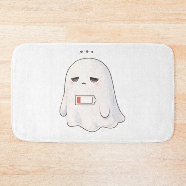 Item preview, Tired Ghost with Battery Icon | Cute Kawaii Aesthetic | Low Energy Mood Design designed and sold by The Mood Index.