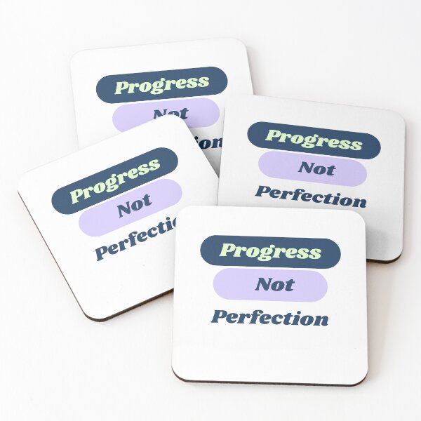 Item preview, Progress Not Perfection Motivation Quote designed and sold by The Daily Progress.