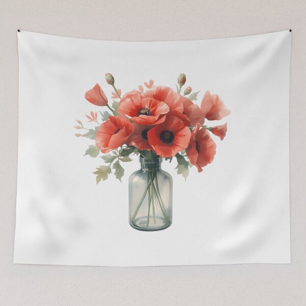 Item preview, Bouquet of wild red poppies designed and sold by uunaa.