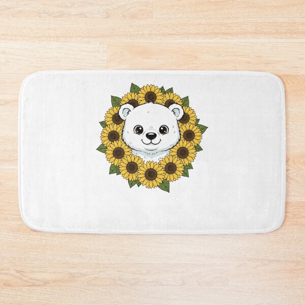 Item preview, Cute Polar Bear Sunflower Wreath designed and sold by k3rstman1.