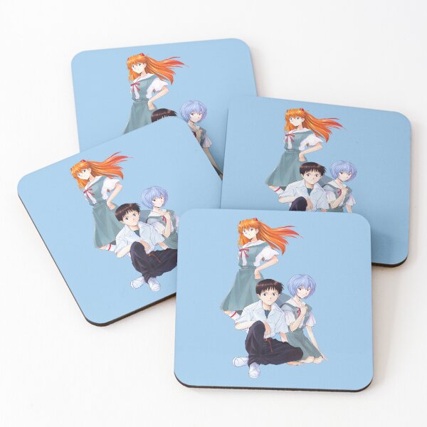 Item preview, Neon Genesis Evangelion; Shinji, Asuka and Rei; Light Blue designed and sold by Marco Bottiglieri.
