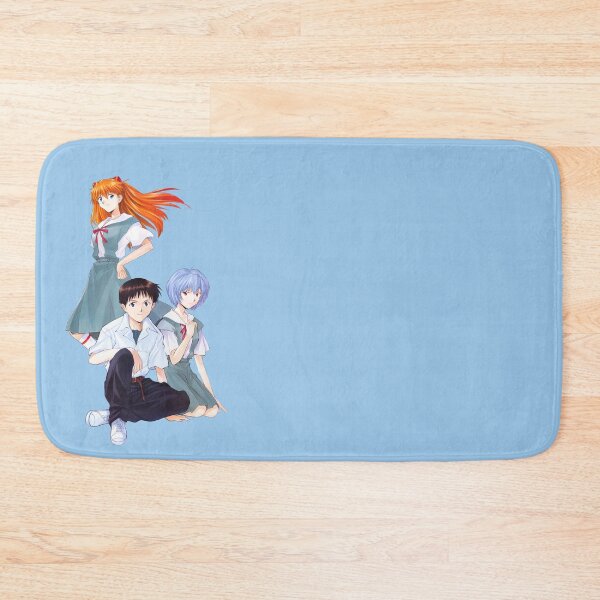 Item preview, Neon Genesis Evangelion; Shinji, Asuka and Rei; Light Blue designed and sold by Marco Bottiglieri.