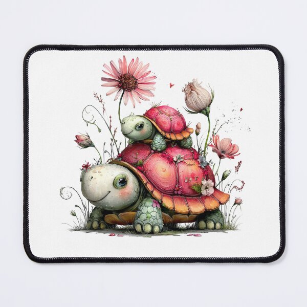 Item preview, Sweet Floral Turtle Family Love Mother's Day Art designed and sold by lojadpop.