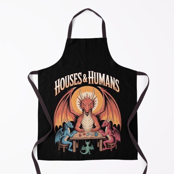 Aperçu de l'œuvre Houses & Humans, Funny Dragon Tabletop RPG Gift, Dnd Parody Fantasy Graphic, Dungeons and Dragons créée et vendue par NewaveBoutique.