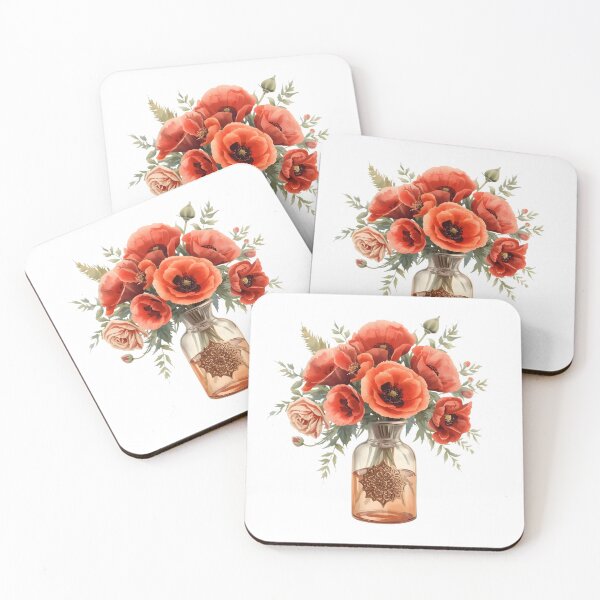 Item preview, Bouquet of wild red poppies designed and sold by uunaa.
