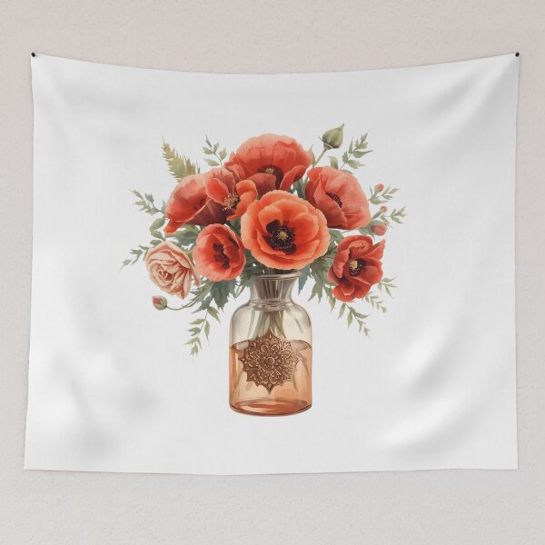 Item preview, Bouquet of wild red poppies designed and sold by uunaa.