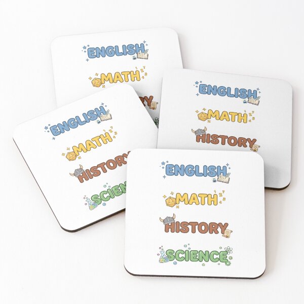 Item preview, Cute English Math History Science RPG Subject Labels Shirt designed and sold by Fenay Designs.