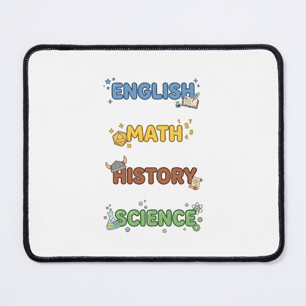 Item preview, Cute English Math History Science RPG Subject Labels Shirt designed and sold by Fenay Designs.