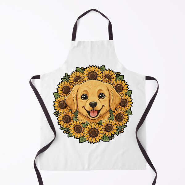 Item preview, Happy Golden Retriever Puppy Sunflower Wreath designed and sold by k3rstman1.
