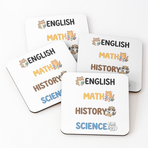 Item preview, Cute Kawaii Cat English Math History Science Subject Labels Shirt designed and sold by Fenay Designs.