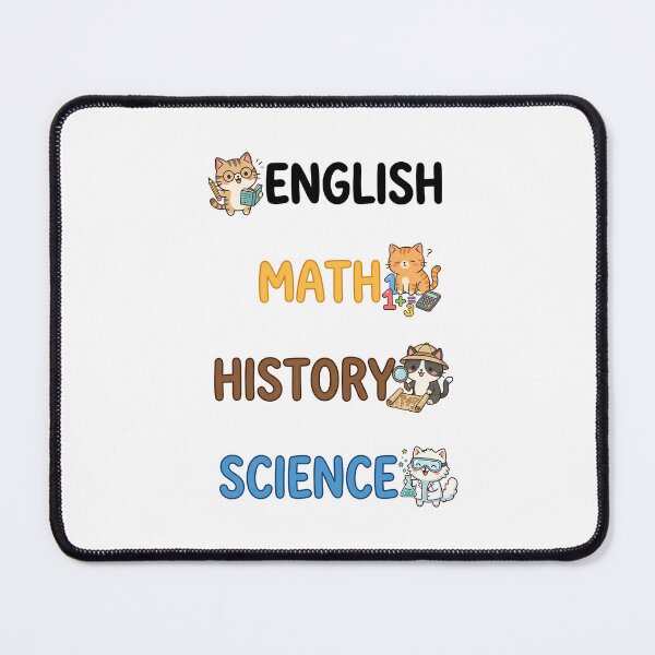 Item preview, Cute Kawaii Cat English Math History Science Subject Labels Shirt designed and sold by Fenay Designs.