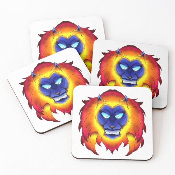 Item preview, Fierce Leo Zodiac Lion Anime Art Fire Lion Head with Glowing Eyes designed and sold by TacticArtsSt0re.