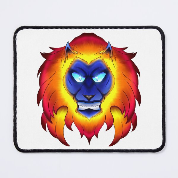 Item preview, Fierce Leo Zodiac Lion Anime Art Fire Lion Head with Glowing Eyes designed and sold by TacticArtsSt0re.