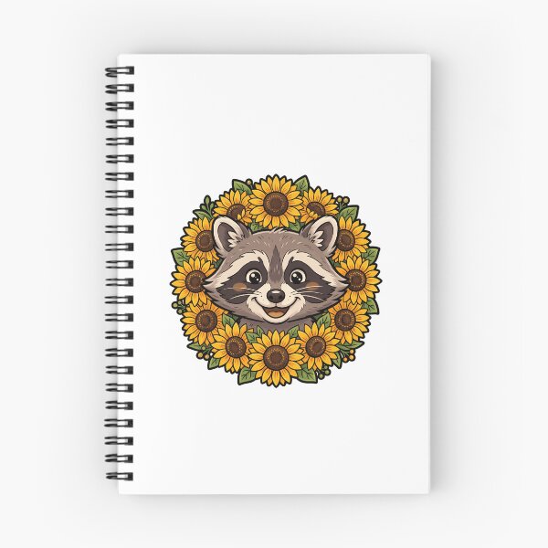 Item preview, Cute Smiling Raccoon Sunflower Floral Wreath designed and sold by k3rstman1.